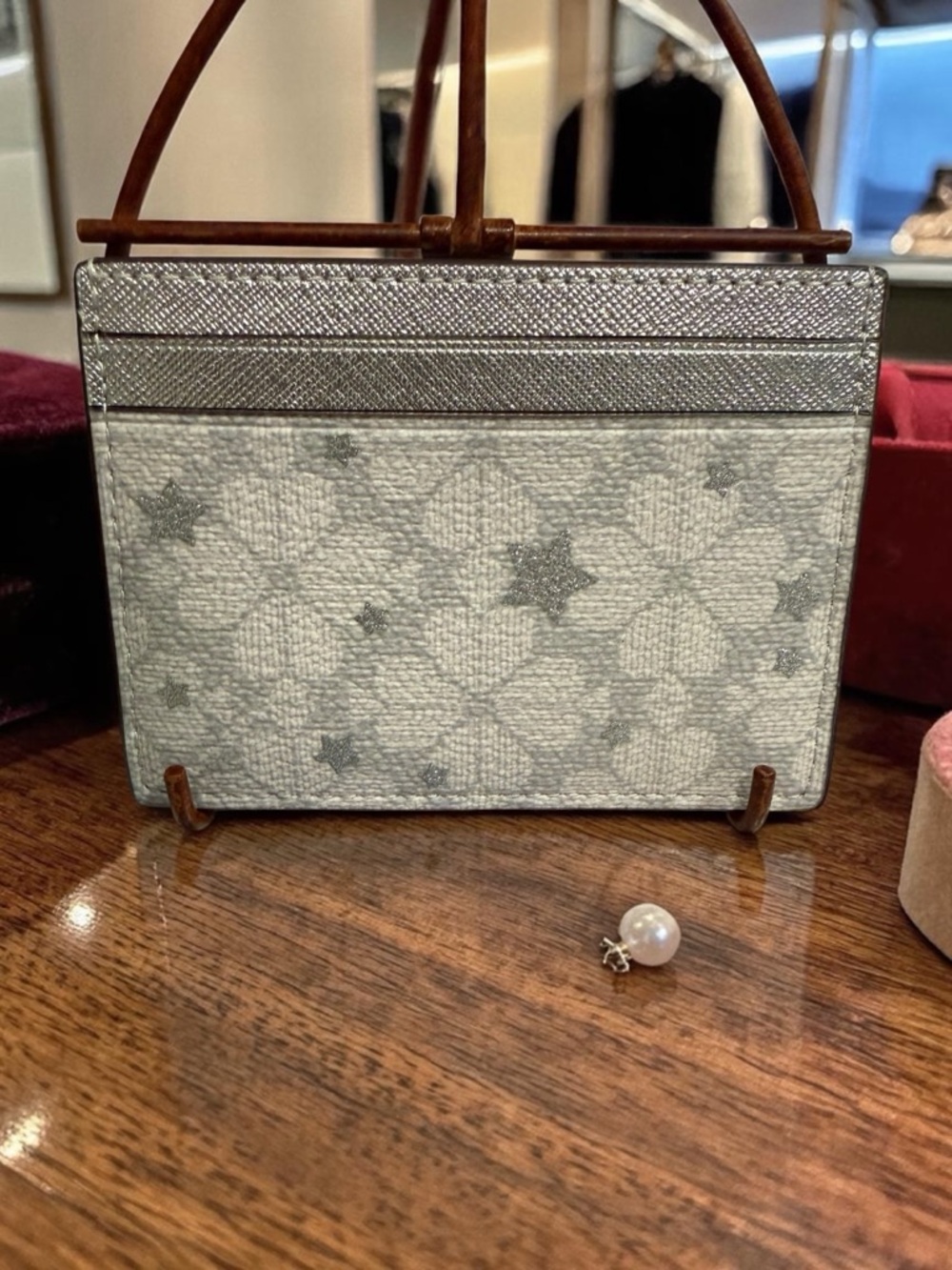 kate spade Metallic Silver Card Holder - Picture 3 of 8